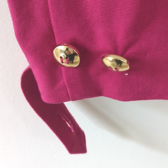 Talbots Cotton Fuchsia Gold Button Jacket - Picture 8 of 15